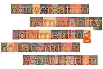 image of a community of words and blocks